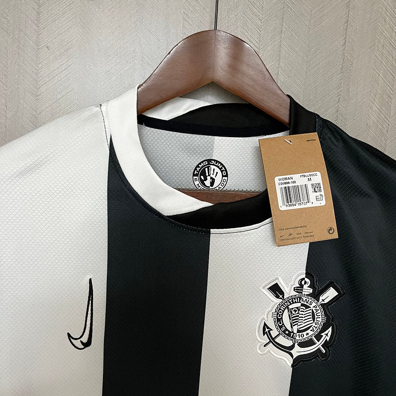 Camisa Corinthians IlI 24/25 Torcedor Nike - Preto e Branco - Feminina