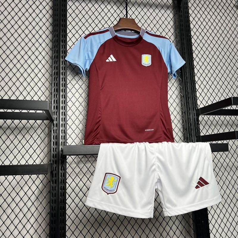 Conjunto Infantil Aston Villa Home 24/25 - Vinho