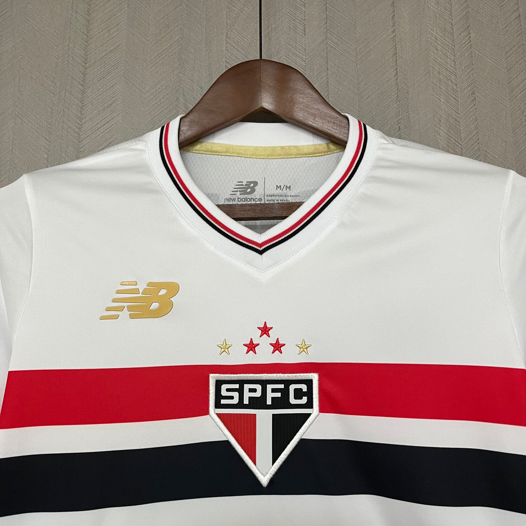Camisa São Paulo 25/26 Casa New Balance - Branco+Vermelho - Torcedor Feminina