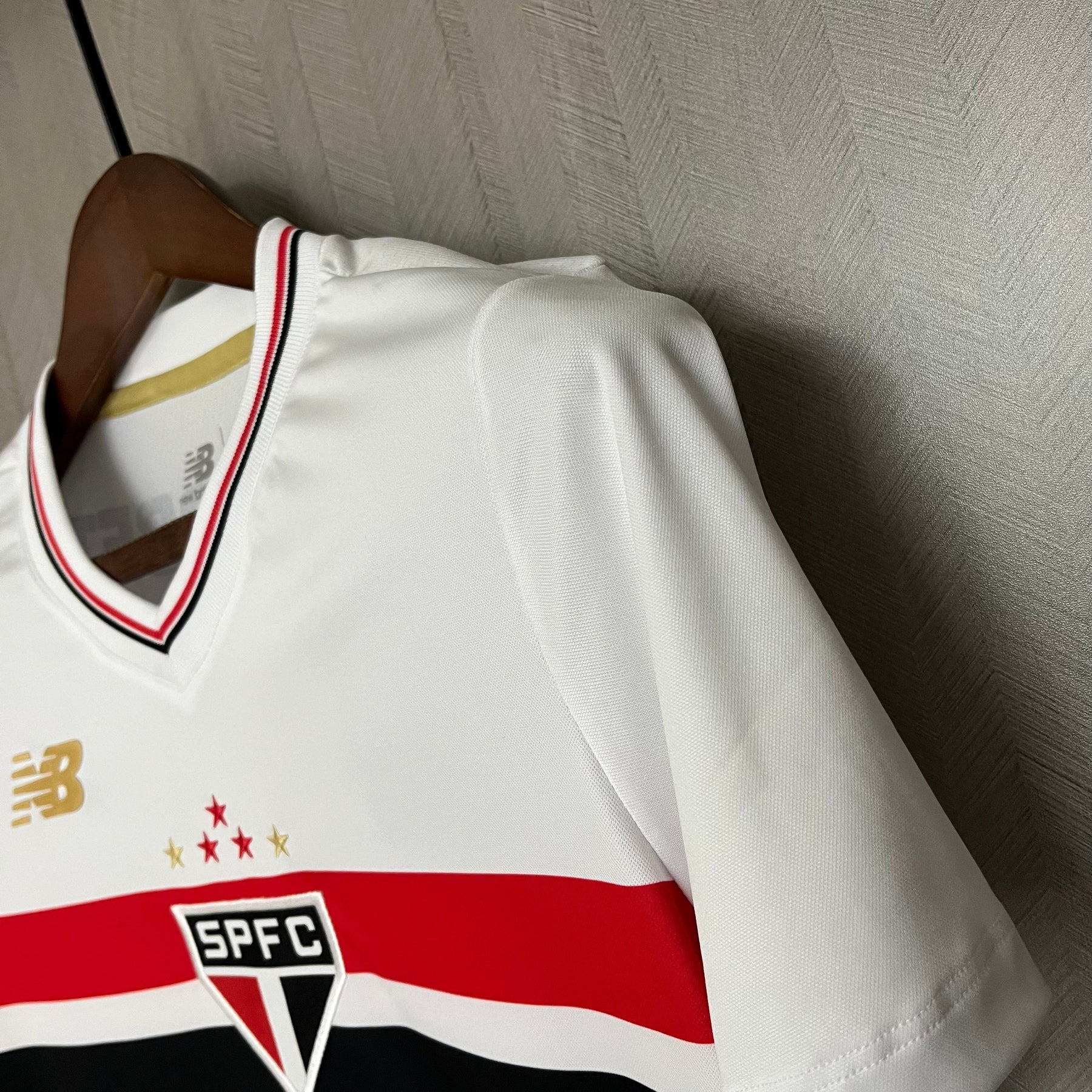 Camisa São Paulo 25/26 Casa New Balance - Branco+Vermelho - Torcedor Feminina