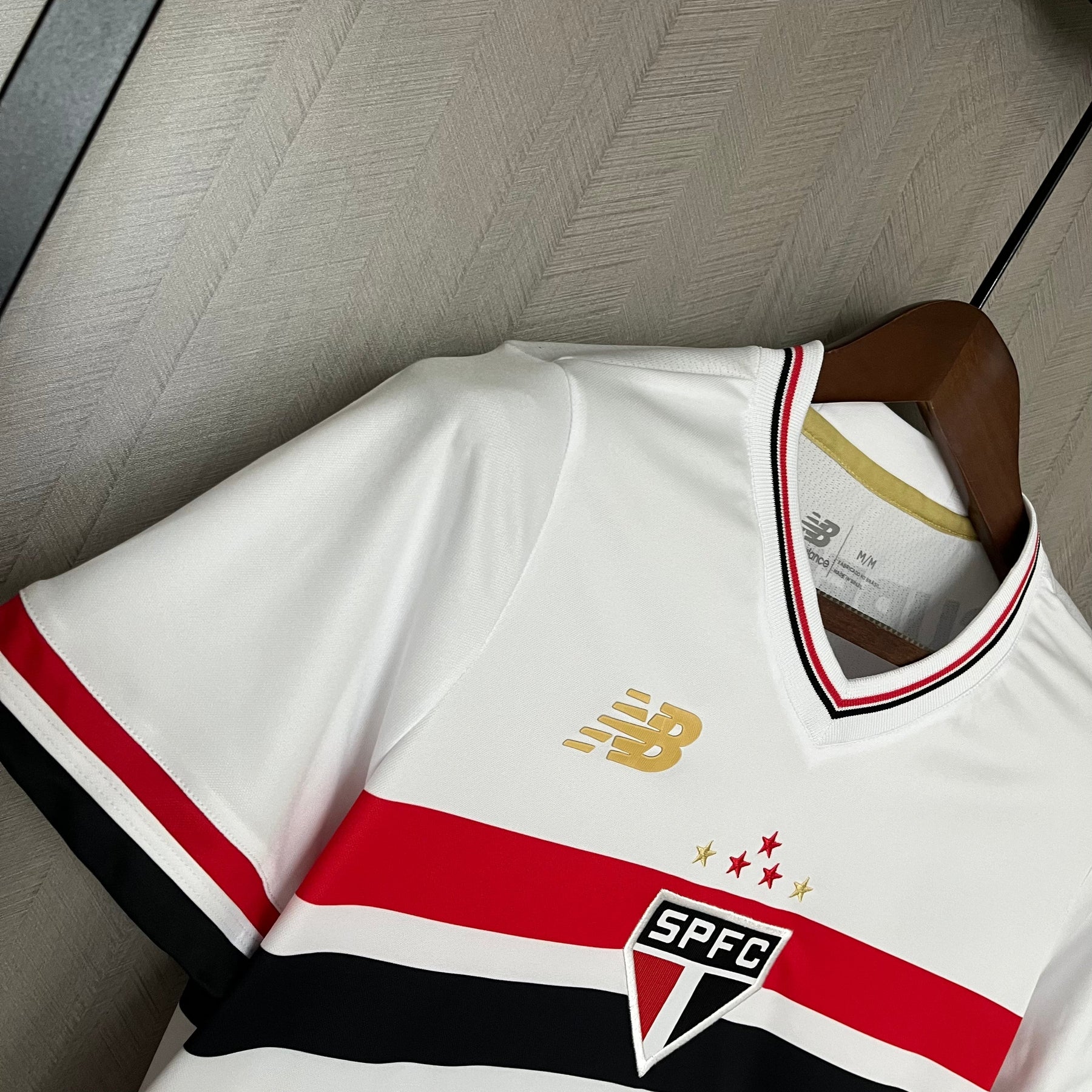 Camisa São Paulo 25/26 Casa New Balance - Branco+Vermelho - Torcedor Feminina