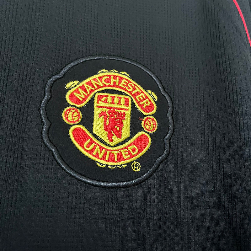 Camisa Retrô Away II do Manchester United 2007 Preta - Manga Longa