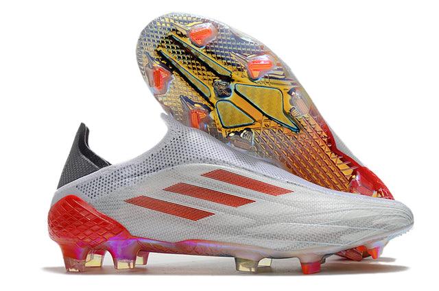 Chuteira Campo Adidas X SpeedFlow FG Branco e Laranja
