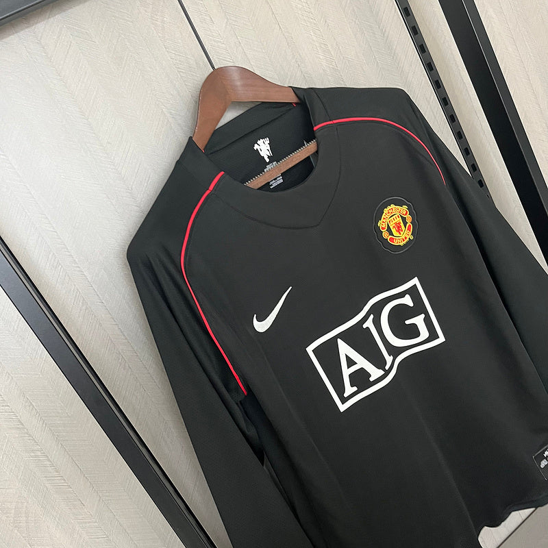 Camisa Retrô Away II do Manchester United 2007 Preta - Manga Longa