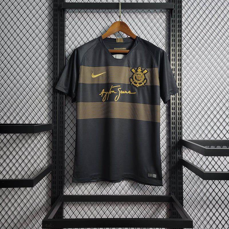 Corinthians Corinthians Ayrton Senna 2018/19 Preta e Dourada