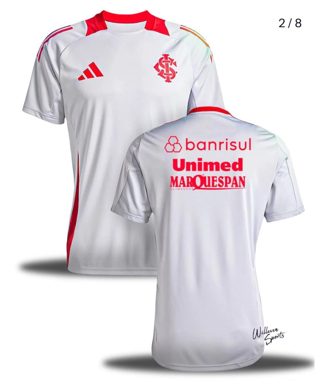 Camisa Adidas Internacional Treino 2025 Jogador Cinza (Com patrocinadores)