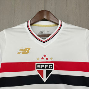 Camisa São Paulo 25/26 Casa New Balance - Branco+Vermelho - Torcedor Feminina