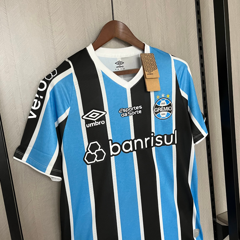 Camisa Masculina Umbro Gremio Oficial 24/25 Torcedor   (Com todos patrocinadores)