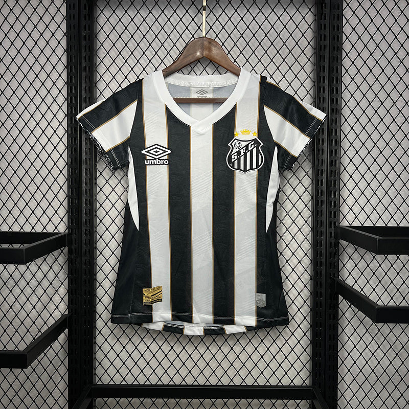 Camisa do Santos I 24/25 - Preta e branca - Torcedor Feminina