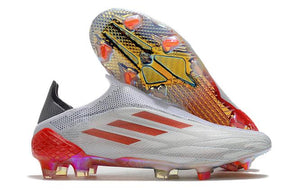 Chuteira Campo Adidas X SpeedFlow FG Branco e Laranja