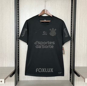 Camisa Nike Corinthians Fora 24/25 - Preta (Com todos patrocinadores)