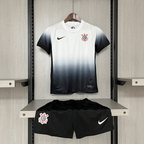 Kit infantil - Corinthians  I 24/25 s/n° Torcedor Nike - Branco+Preto