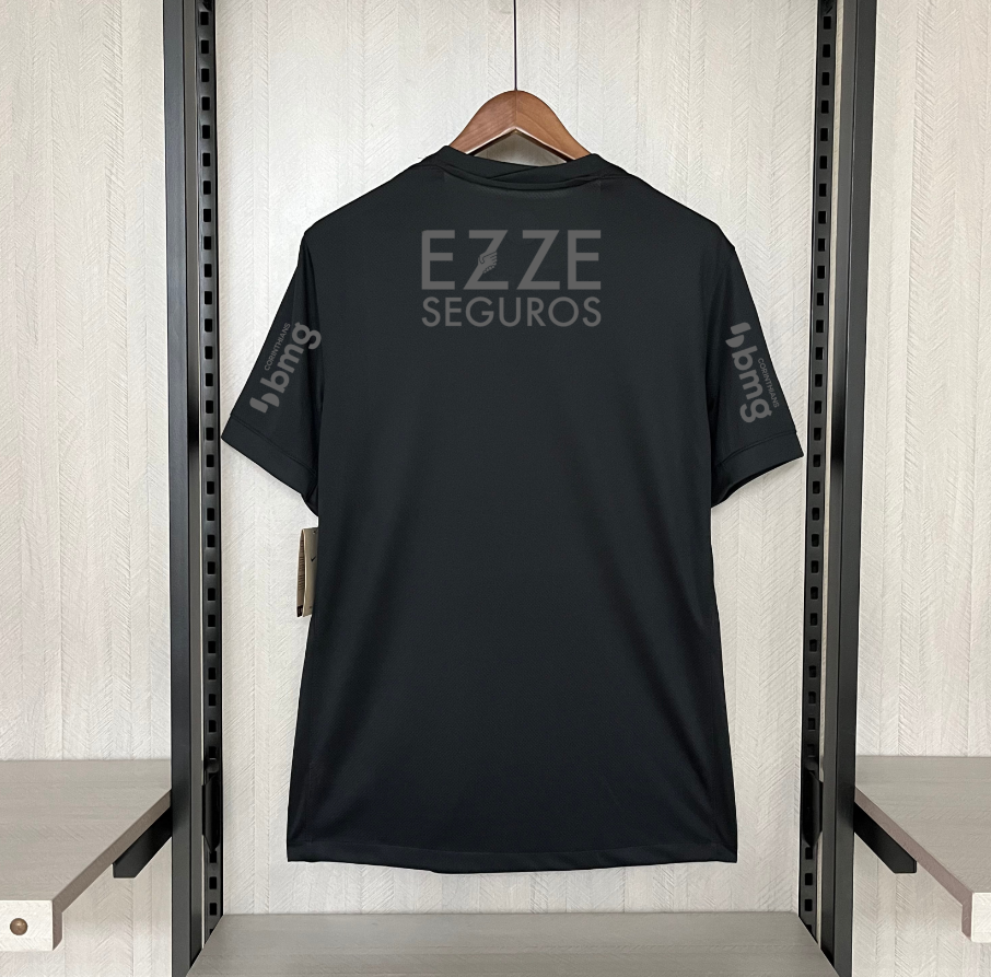 Camisa Nike Corinthians Fora 24/25 - Preta (Com todos patrocinadores)