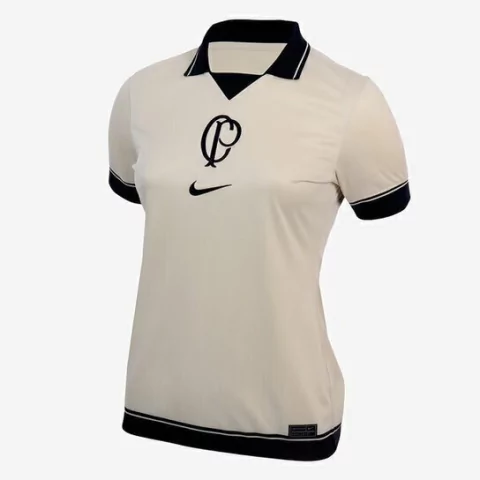 Camisa Corinthians 23/24 Torcedor Nike Feminina - Bege